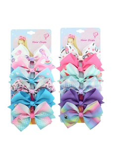 Excefore 12 Pcs Bows Hairpins, Unicorn Grosgrain Ribbon Hair Barrettes, Bows Toddler Girls Hair Bow Clips, Suitable for Toddler Teens Kids Girls Birthday Gift Holiday Present  - Image 1