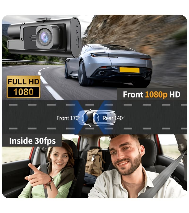 2026 مسجل فريد بقناتين HD 1080p، رؤية ليلية، مستشعر G، تسجيل حلقي - Image 3