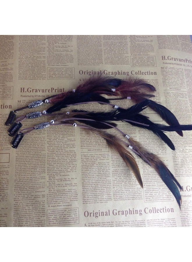 WLBON 6 Pcs Feather Hair Clips Hippie Indian Boho Barrettes Tassel Bohemian Headpiece Hair Pins Hairpins Hairclips Halloween Women Cute Birthday Party Decoration Cosplay Costume Dress Up Hair Accessories - Image 4