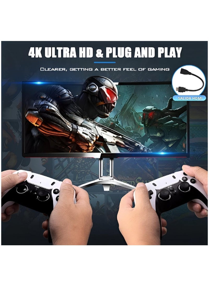 Retro Game Console & TV Stick – SVP K8 Pro, 4K HD Output, 64GB Storage, Classic Games, 15 Emulators, Plug & Play, Wireless Controllers, Gaming System for Family, Kids & Adults