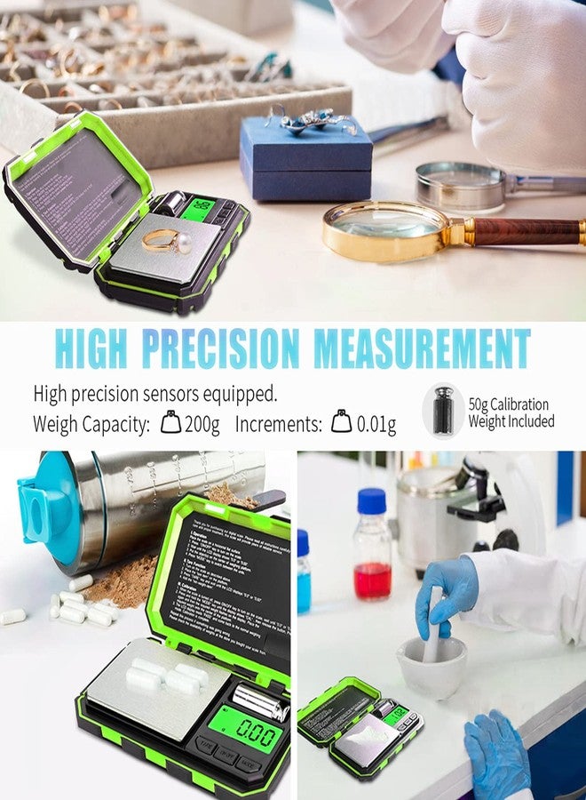 Fuzion Digital Pocket Scale, 200g x 0.01g Gram Scale, Mini Scale 6 Units Jewelry Scale with LCD Display, Tare Function, 50g Cal Weight - Image 2