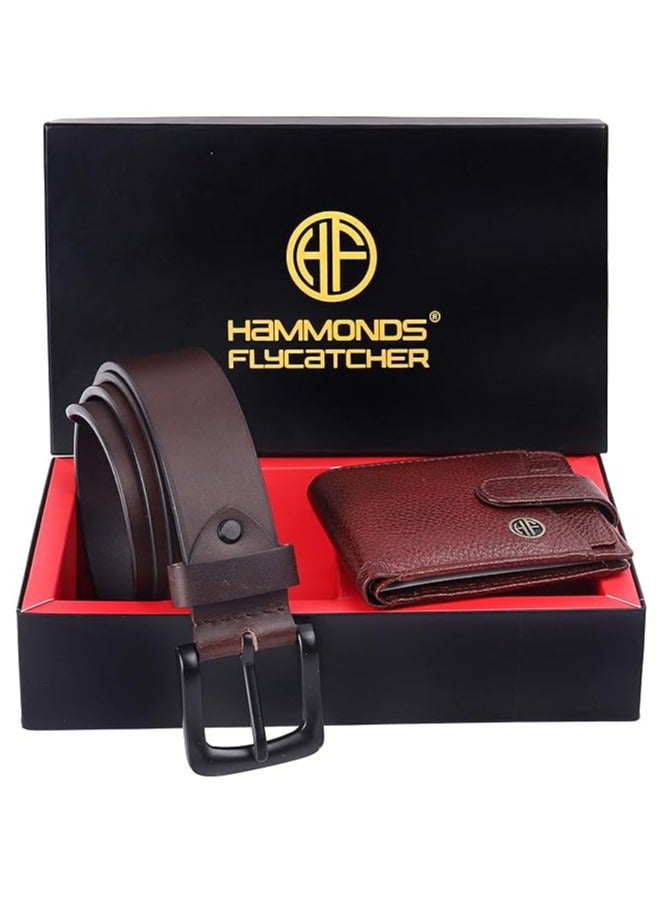 HAMMONDS FLYCATCHER Gift for Men Combo - Genuine Leather Wallet and Belt Combo for Men - Leather Belt for Men - Birthday Special & Unique Gift Ideas for Husband, Boyfriend, Father (DPTP) - Image 2