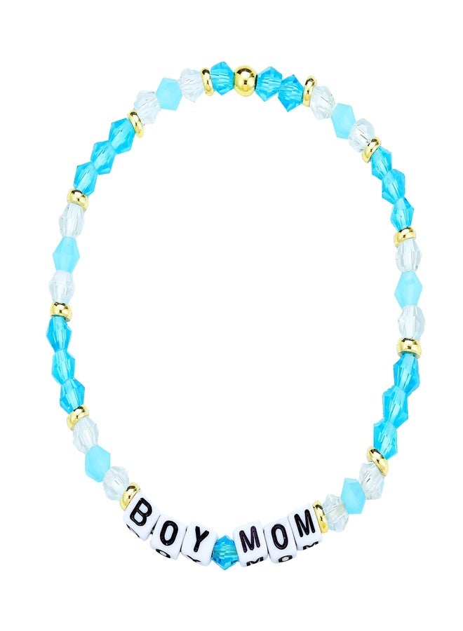 Lemua Boy Mom Bracelet, Blue Beaded Mama Bracelet, Boy Mom Gifts New Mom Women, Mother's Day Gifts from Son - Image 1
