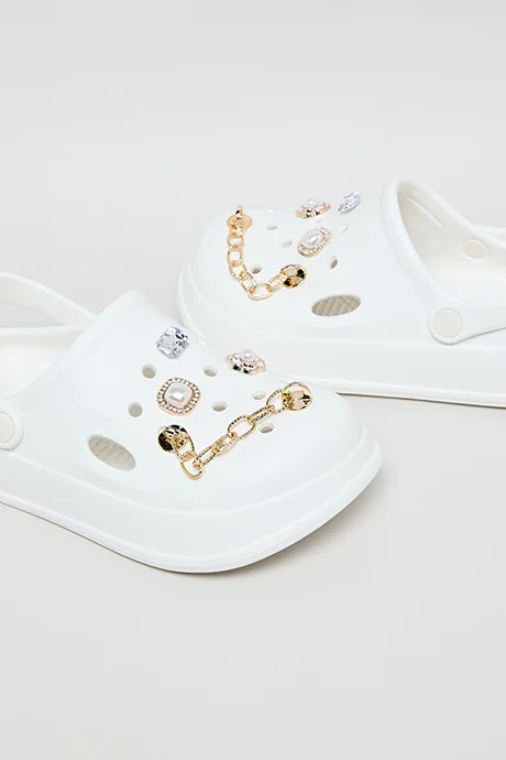 R&B Charm Detail Slingback Clogs