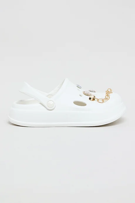 R&B Charm Detail Slingback Clogs