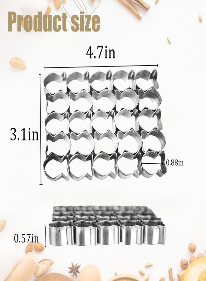 PKEAFC Gold Fish Cutter 25 Cavity Cookie Cutter Mini Gold Fish Molds for Crackers, Stainless Steels Goldfish Cracker Cutter with Cleaning Brush - Image 2