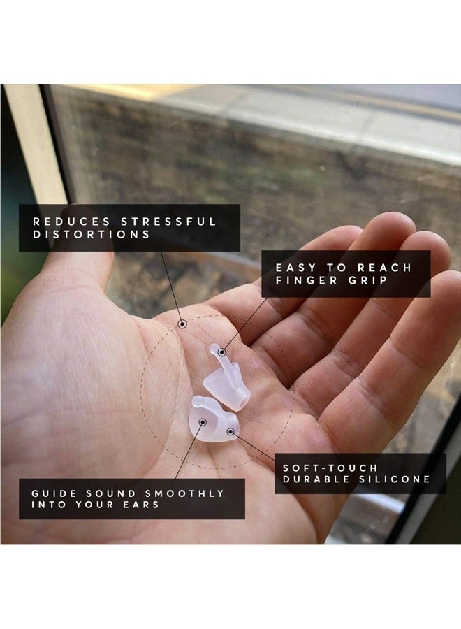 Flare Audio Flare Calmer – Ear Plugs Alternative – Reduce Annoying Noises Without Blocking Sound – Soft Reusable Silicone - Translucent - Image 3