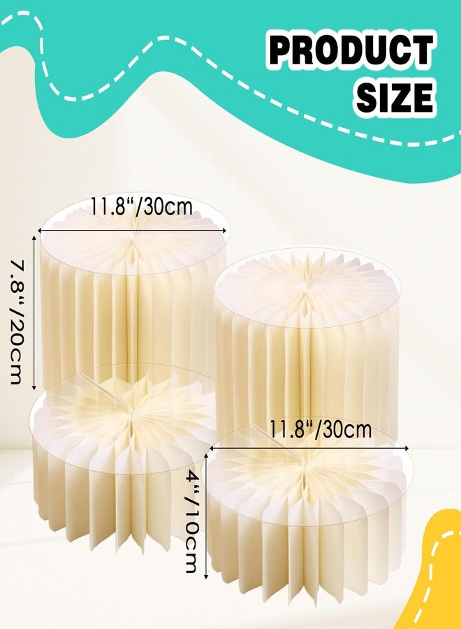 luweetop 4 Pcs Buffet Risers, Foldable Food Risers for Buffet Table, Dessert Table Display Set, White Cardboard Cylinder Cake Cupcake Stands for Party (4 Pcs) - Image 2