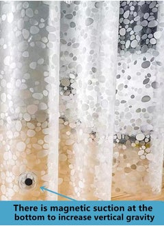 Kutis ستائر دش من مادة PEVA مقاومة للماء بنمط حصاة، لون شفاف، قطعة واحدة 180 x 180 سنتيمتر  - Image 3