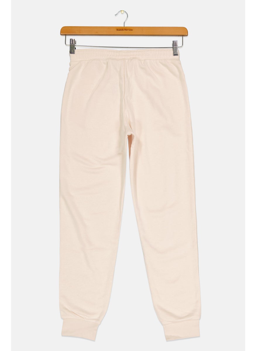 adidas Originals Kids Girl Sportswear Fit Outdoor Sweatpants, Beige  - Image 2