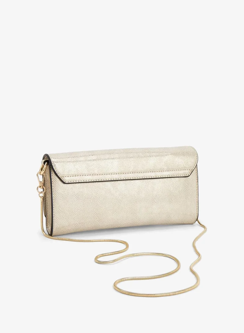 Celeste GOLD Textured Crossbody Bag With Detachable Chain Strap for Women | Best Price UAE