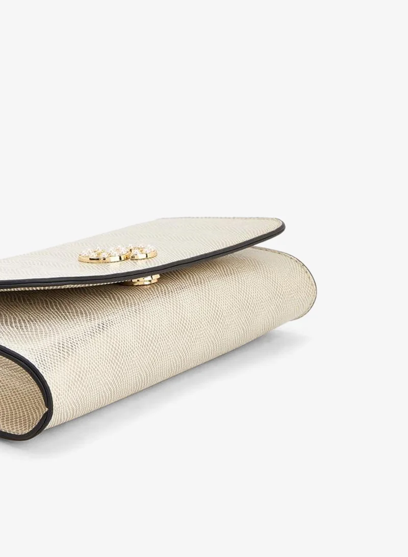Celeste GOLD Textured Crossbody Bag With Detachable Chain Strap for Women | Best Price UAE