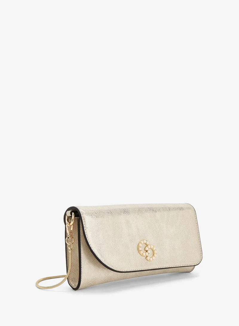 Celeste GOLD Textured Crossbody Bag With Detachable Chain Strap for Women | Best Price UAE