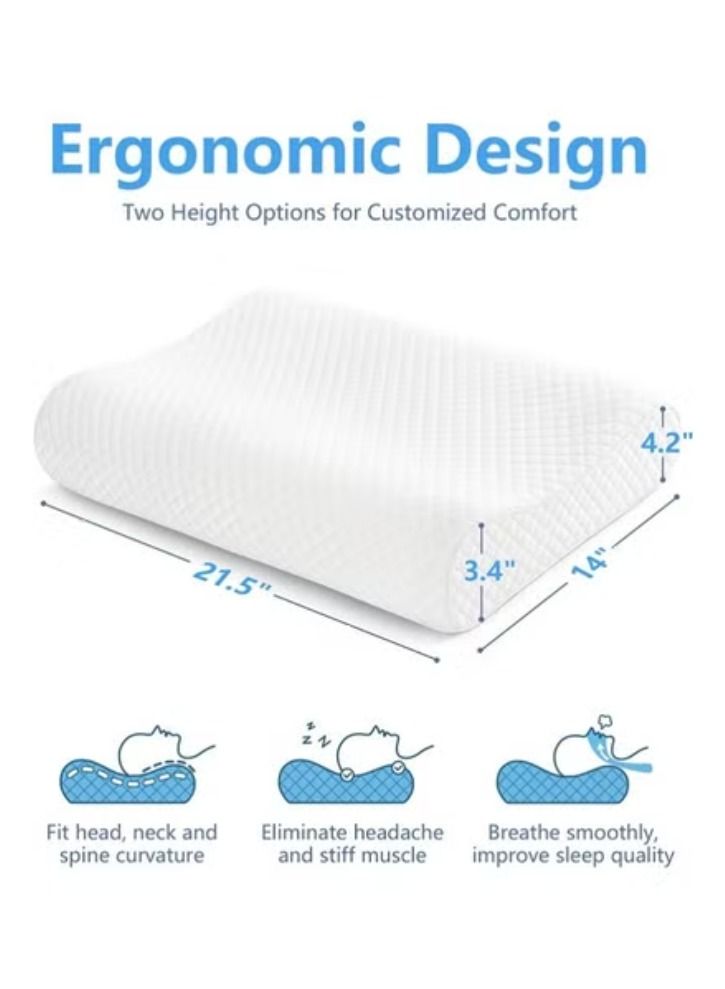ACLIX Orthopedic Latex High and Low Ergonomic Massage Design Natural Soft Neck Support Memory Pillow - Image 3