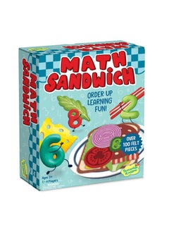 Mindware Peaceable Kingdom Math Sandwich Game: Preschool Math Games For Kids Ages 3 And Up - Includes 100+ Felt Food Pieces, 10 Menu Cards, Dry Erase Marker & Guest Check Tablet For Pretend Restaurant Play  - Image 1
