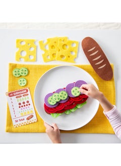 Mindware Peaceable Kingdom Math Sandwich Game: Preschool Math Games For Kids Ages 3 And Up - Includes 100+ Felt Food Pieces, 10 Menu Cards, Dry Erase Marker & Guest Check Tablet For Pretend Restaurant Play  - Image 2