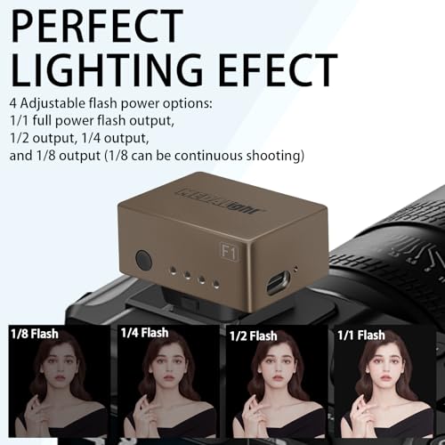 MEDALight F1 Mini Camera Flash Camera Flash Speedlite for Ricoh (GR3/GR3X,etc.) Fuji/Sony ZV1/Nikon/Canon,Digital Film Cameras,Portable Mini hot Shoe Flashlight for DSLR Cameras.(Brown Rosegold) - Image 5