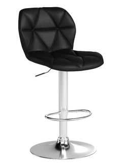 CityRiya-Long Bar Stool 2 PCS Swivel Adjustable Barstools PU Leather Bar Chairs Dining Chair Kitchen Counter Island Bar Stool with Back Barstool for Home Kitchen Island Black  - Image 2
