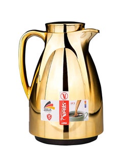 Valk Vacuum Flask with Double Wall Glass (600ml) | Wide Mouth with Anti-Leakage Cap Double Walled Travel Mug | Liter Gold Color  - Image 2