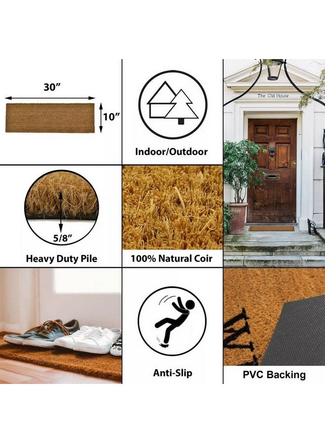 LUANCE Long Narrow Rectangular Coir Coco Fiber Door Mat Brown 25 x 75 cm 1400004 - Image 4