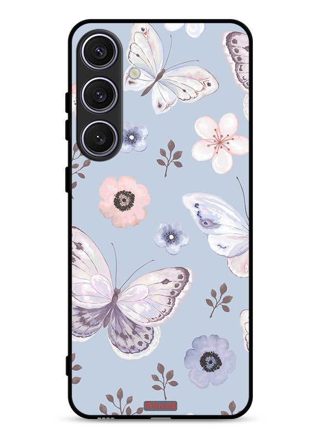 Tolwak Samsung Galaxy S25 Plus Protective Case Cover Butterflies And Flowers - Image 1