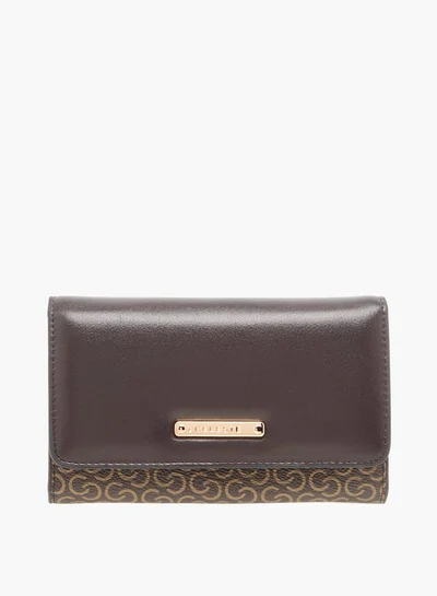 Celeste Womens Monogram Print Wallet With Button Closure