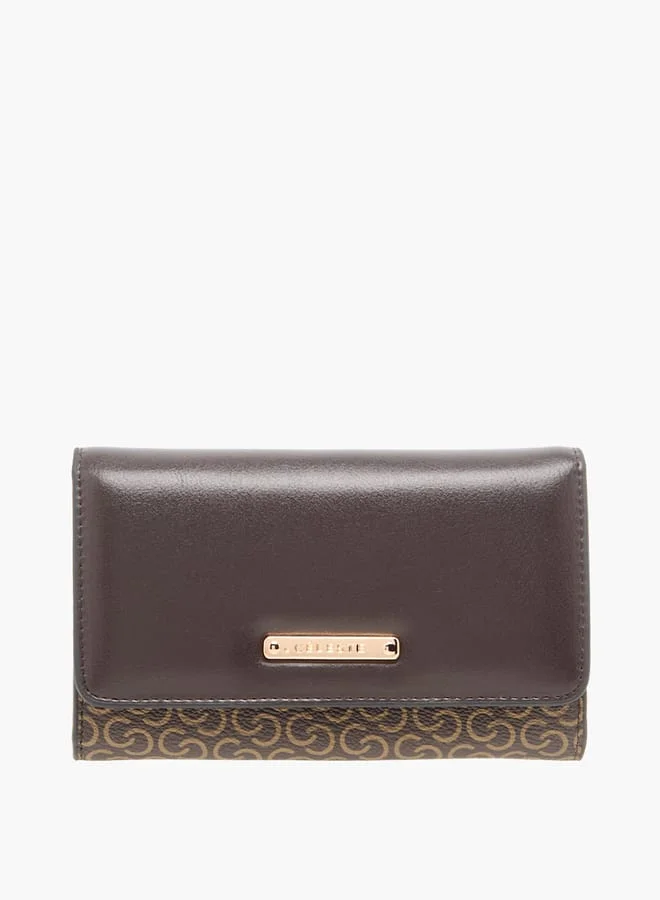 Celeste Womens Monogram Print Wallet With Button Closure