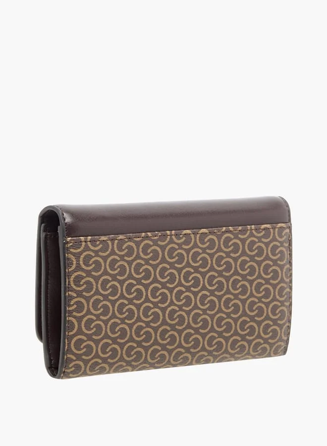 Celeste Womens Monogram Print Wallet With Button Closure