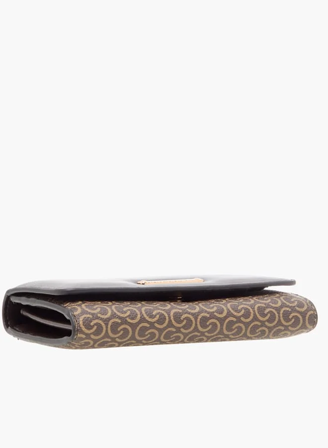 Celeste Womens Monogram Print Wallet With Button Closure