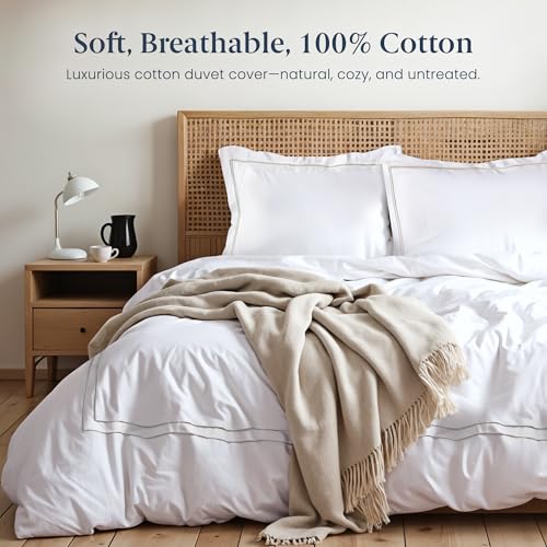 Ella Jayne California King Duvet Cover (3 Pcs), 100% Cotton Percale, King/Cali King, Breathable & Lightweight Cal King Duvet Cover (1 Piece) 106 x 90 Inches with 2 Pillow Shams (Silver Design) - Image 5