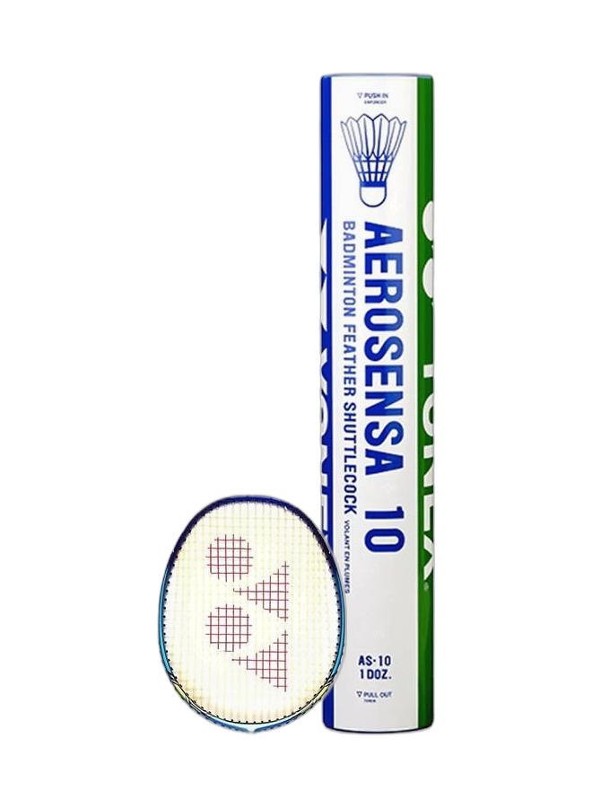 Yonex Nanoray Ace Cyan Badminton Racket + Aerosensa 10 Feather Shuttlecock, Number 2 Pack - Image 1