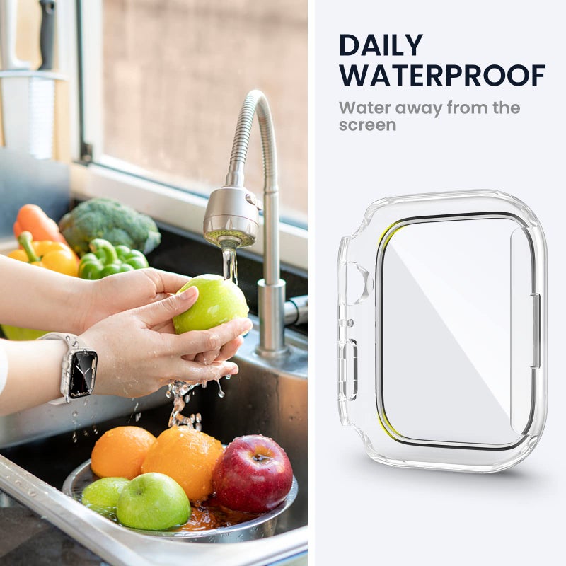 Tensea for Waterproof Apple Watch Screen Protector Case 40mm SE 3/SE 2nd Generation/SE/Series 6/5/4 Accessories, iWatch Protective PC Face Cover with Tempered Glass Film for Women Men, 40 mm - Image 4