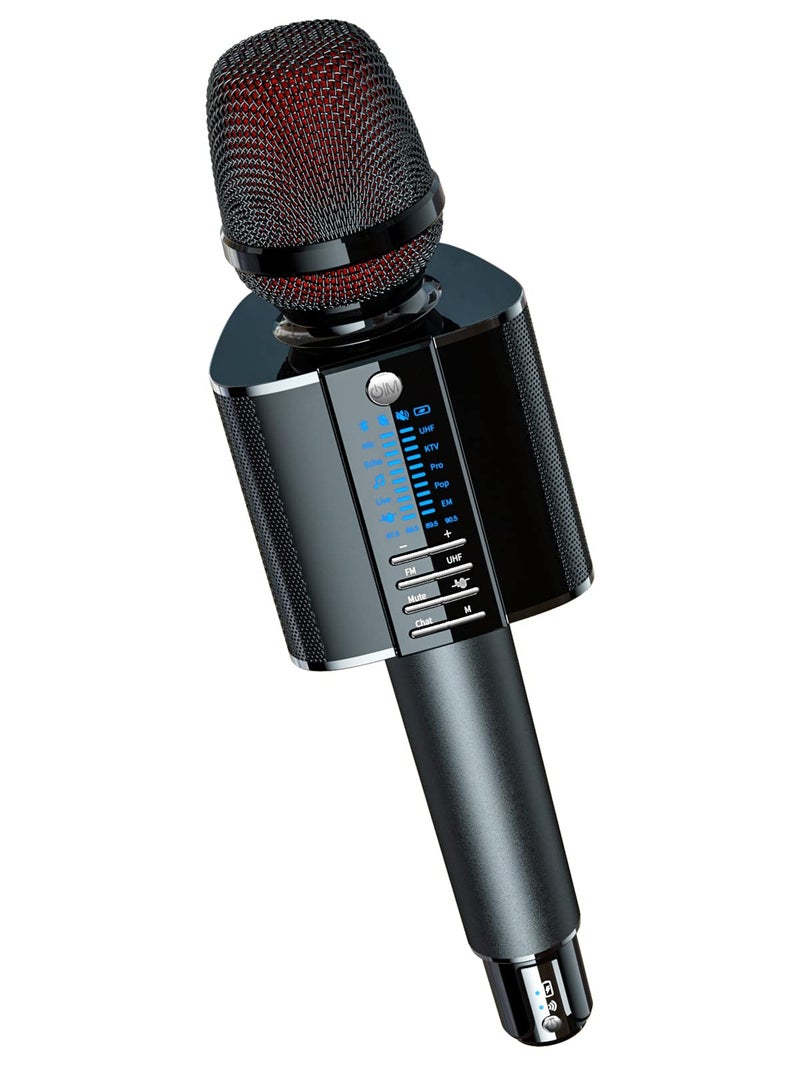 BONAOK Karaoke Microphone,2023 Bluetooth Wireless Microphone UHF Karaoke Mic Speaker,Portable Handheld Karaoke Machine for Adults Kids Singing Compatible with Car/Phones/PC G20,Black - Image 1