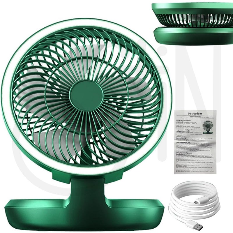 Ostin Ostin 3 Speeds Wind Adjustment Car USB Rechargeable Fan WallMounted Fans USB Rechargeable Air Circulator Fan with Breathing Night Light Table Fans Wall Fan with Air Circulator Fan  - Image 2