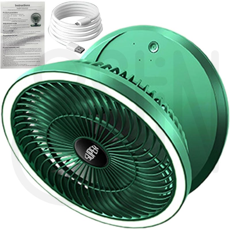 Ostin Ostin 3 Speeds Wind Adjustment Car USB Rechargeable Fan WallMounted Fans USB Rechargeable Air Circulator Fan with Breathing Night Light Table Fans Wall Fan with Air Circulator Fan  - Image 1