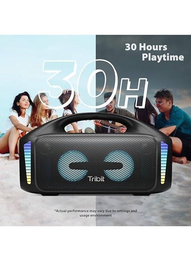 تريبيت سماعة ستورم بوكس بلاست بلوتوث | سماعة لاسلكية محمولة بقوة 90 واط للاستخدام الخارجي، مزودة بتقنية XBass، عرض إضاءة LED، مقاومة للماء بمعيار IPX7، وقت تشغيل يصل إلى 30 ساعة، دعم الاقتران بتقنية TWS، وبلوتوث 5.3 - Image 3