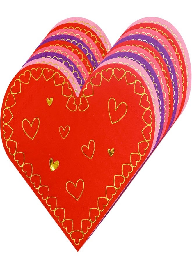 WorldBazaar Valentines Day Napkins 52pcs Heart Shaped Disposable Cocktail Napkins Valentines Decorative Napkins Table Decor Dinner Dessert Holiday Anniversary Birthday Party Supplies - Image 3