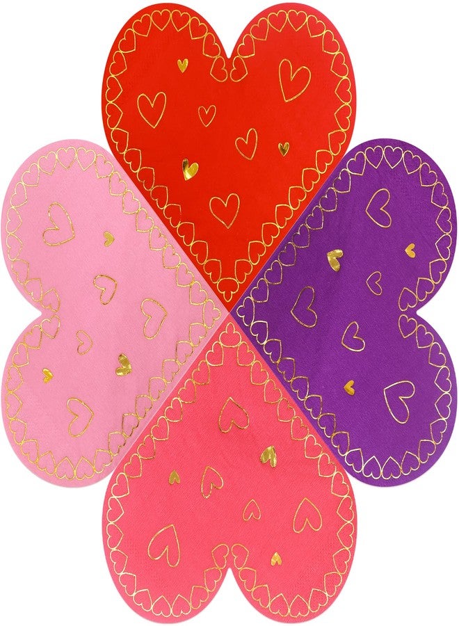 WorldBazaar Valentines Day Napkins 52pcs Heart Shaped Disposable Cocktail Napkins Valentines Decorative Napkins Table Decor Dinner Dessert Holiday Anniversary Birthday Party Supplies - Image 2
