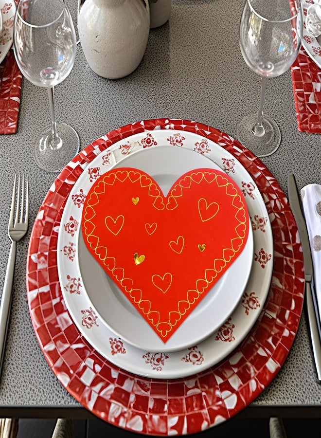 WorldBazaar Valentines Day Napkins 52pcs Heart Shaped Disposable Cocktail Napkins Valentines Decorative Napkins Table Decor Dinner Dessert Holiday Anniversary Birthday Party Supplies - Image 5