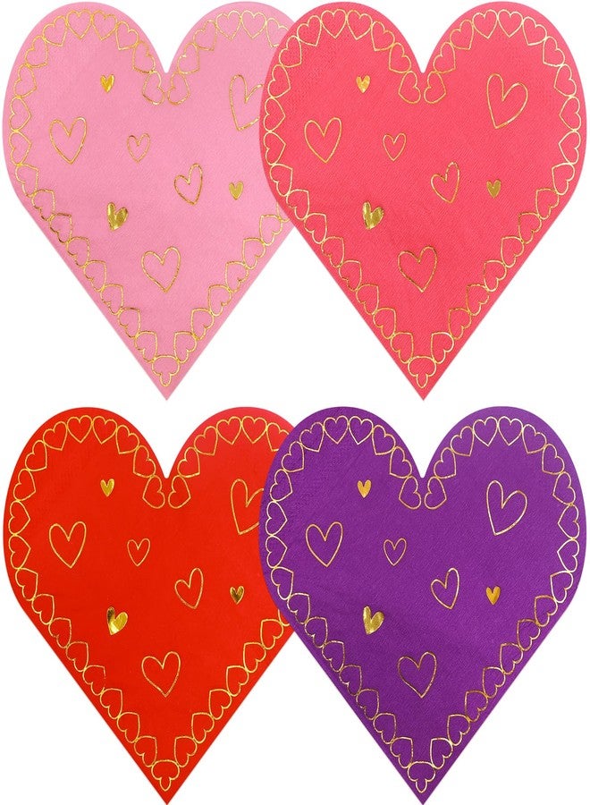 WorldBazaar Valentines Day Napkins 52pcs Heart Shaped Disposable Cocktail Napkins Valentines Decorative Napkins Table Decor Dinner Dessert Holiday Anniversary Birthday Party Supplies - Image 1