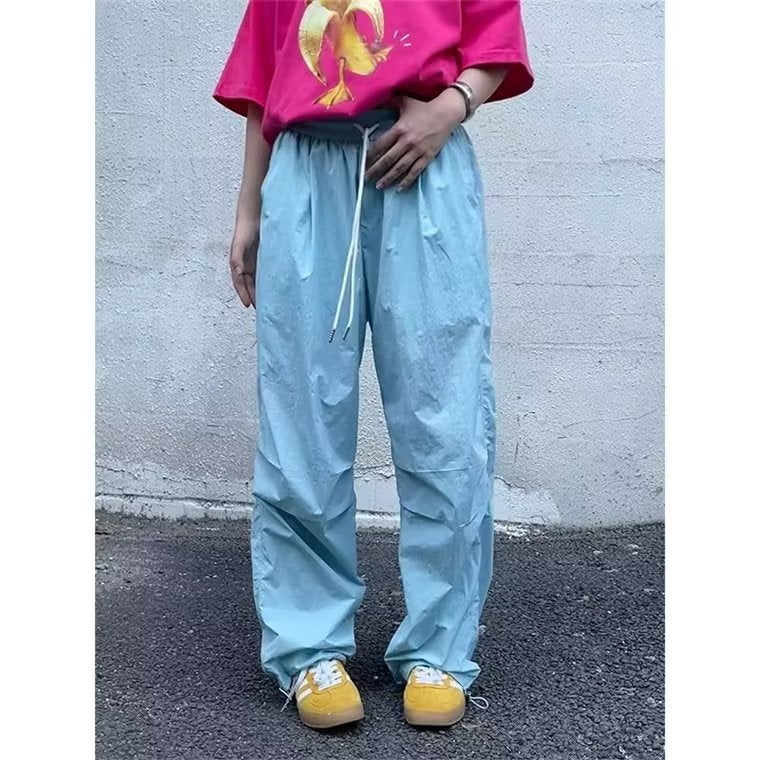 Generic Colorful Dopamine Casual Waterproof Quick-dry Nylon Pants Pink - Image 3