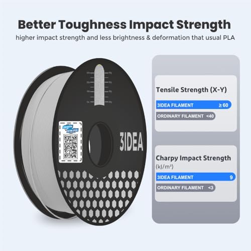 3Idea Premium PLA+ (Silver) 3D Printer Filament 1.75mm Dimensional Accuracy +/- 0.03mm Net Weight- 1 KG - Image 5