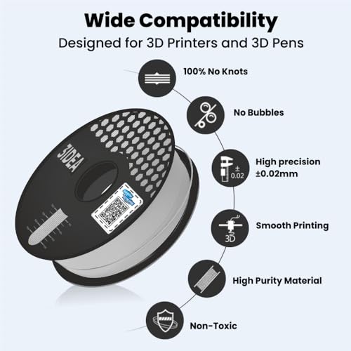 3Idea Premium PLA+ (Silver) 3D Printer Filament 1.75mm Dimensional Accuracy +/- 0.03mm Net Weight- 1 KG - Image 2
