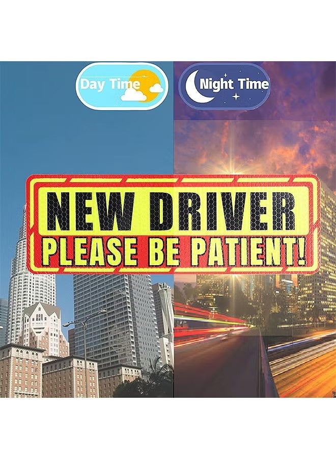 واي جيه 3 قطع ملصقات مغناطيسية للسائق الجديد للسيارات، علامات جديدة لسلامة السائق، ملصقات مصد السيارات ملحقات السيارة الخارجية - Image 4