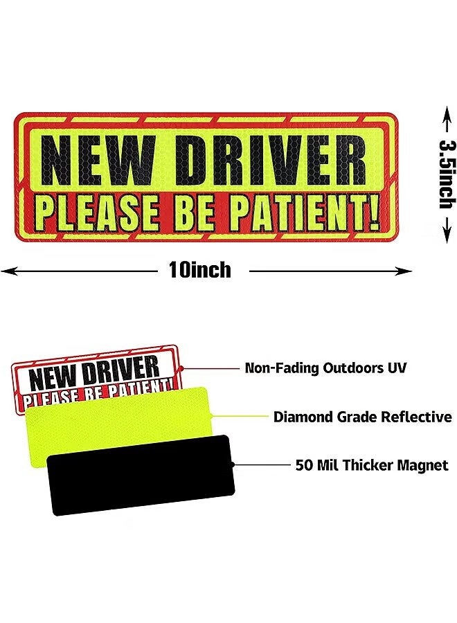 واي جيه 3 قطع ملصقات مغناطيسية للسائق الجديد للسيارات، علامات جديدة لسلامة السائق، ملصقات مصد السيارات ملحقات السيارة الخارجية - Image 2