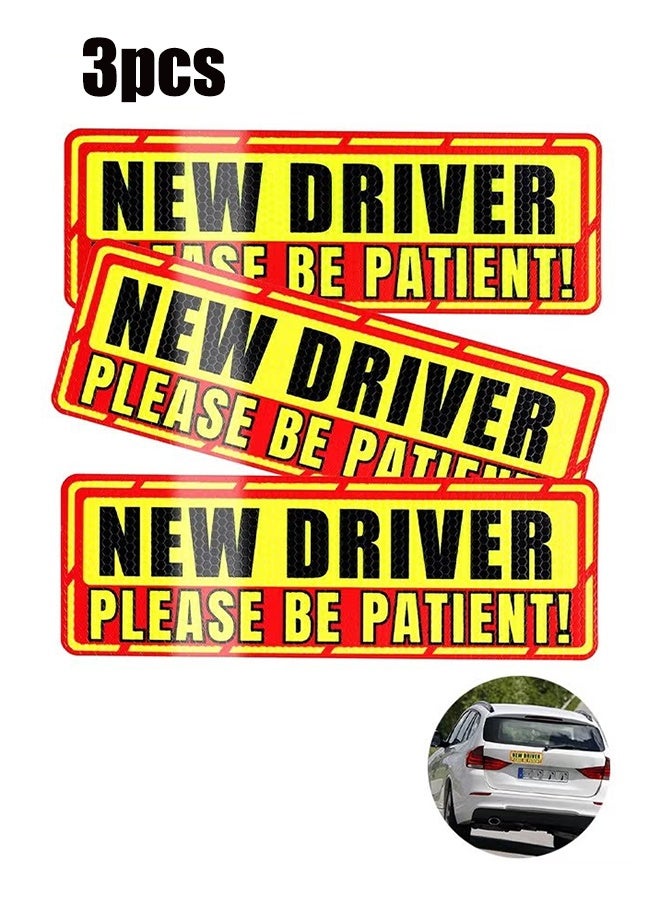 واي جيه 3 قطع ملصقات مغناطيسية للسائق الجديد للسيارات، علامات جديدة لسلامة السائق، ملصقات مصد السيارات ملحقات السيارة الخارجية - Image 1
