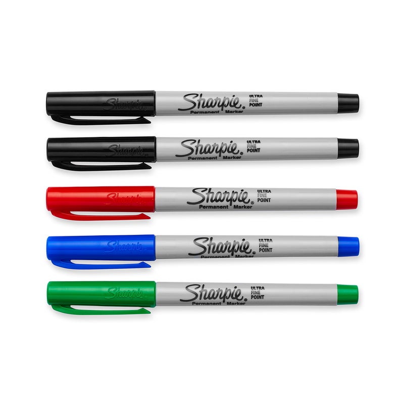 Sharpie 37675PP Permanent Markers, Ultra Fine Point, Assorted Colors, 5 Count - Image 2