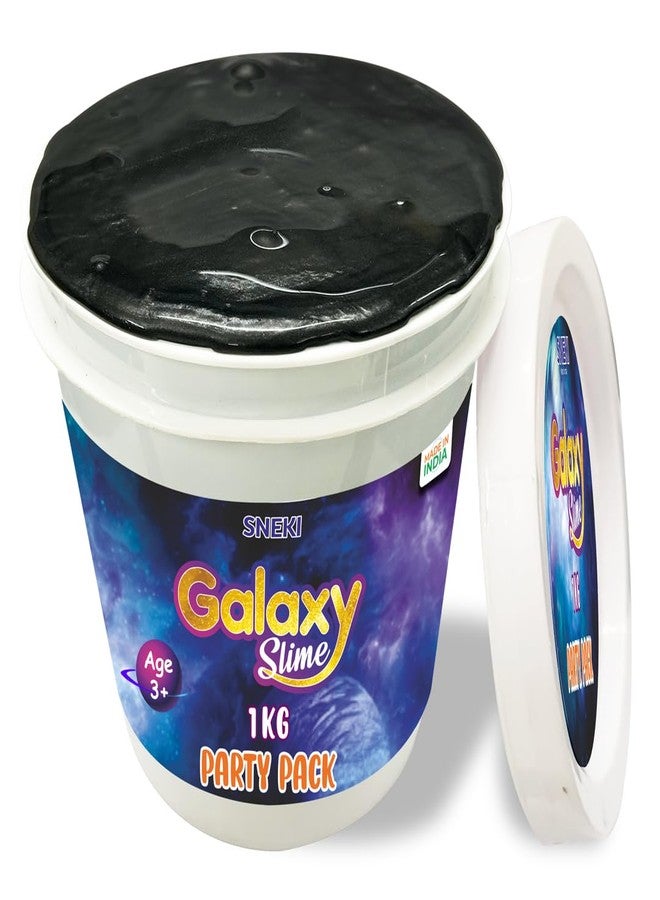 SNEKI (1 Kg) Black Galaxy Slime for Kids DIY Fruit Scented Metallic Magic Toy Slimy Slime Gel Jelly Putty Art Toys Birthday Gift Box for Boys Girls 3 to 10 Years - Image 1