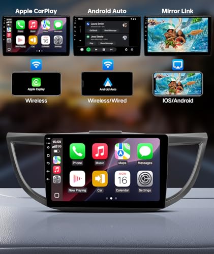 ViaBecs 10.2" Wireless Apple Car Play Radio for Honda CRV 2.4L 2015–2016, Touch Screen Car Stereo Android Auto, 6G +128G, GPS Navigation, WiFi, Bluetooth, DSP 48-EQ, SWC (CAN021-R Harness) - Image 3