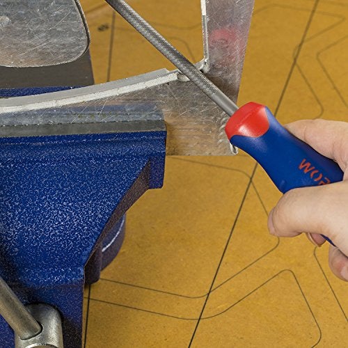 WORKPRO W051005 Round File, 8 In., High Carbon Hardened Steel w/Rubber Grip Handle, Used to Form and Shape Holes and Curves (Single Pack) - Image 3